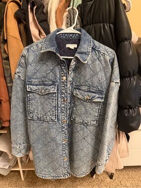 Good American Quilted Denim Jacket- NWOT
